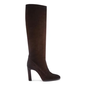 Santoni Stivale in Camoscio con Tacco Alto - - Shoes - Donna - Marrone - 40 EU