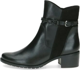 Caprice Enkellaarsje met sierriempje - Dames - Schoenen - Zwart - Maat: 37 EU Zijde