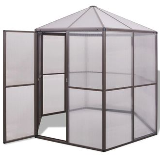 Berkfield Home Greenhouse Aluminium 240x211x232 cm in Brown | Size: 240 x 211 x 232 cm