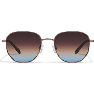 Quay Big Time 54mm Gradient Round Sunglasses in Chocolate/Brown Blue at Nordstrom Rack