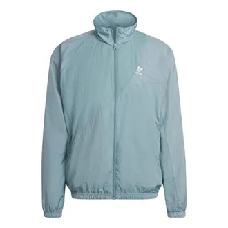 adidas originals Sports Splicing Solid Color Stand Collar Jacket Light Blue HC4511