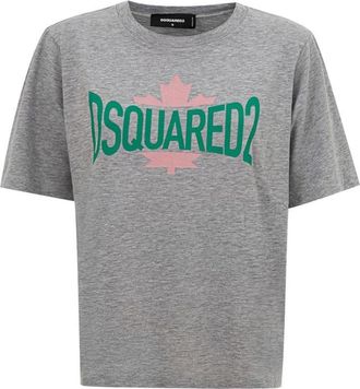 Dsquared2 Grijs Katoenen T-shirt - Dames - T-shirts - Grijs - S - Katoen - Tops