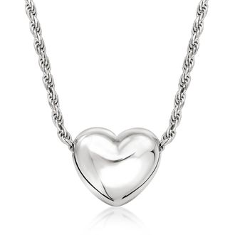Ross-Simons Italian Sterling Silver Puffed Heart Necklace