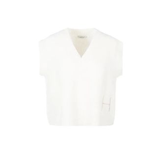 H&eacute;st V-neck Knitwear, female, White, Size: 2XL Pernille Vest