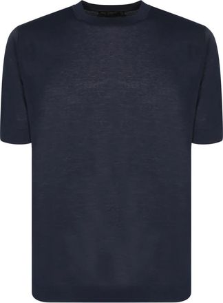Dell'Oglio Blauwe T-shirts voor mannen - Heren - T-shirts - Blauw - 2XL - Tops