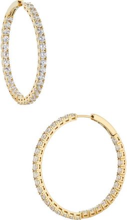 Nadri Perfect Inside Out Hoop Earrings in Gold at Nordstrom