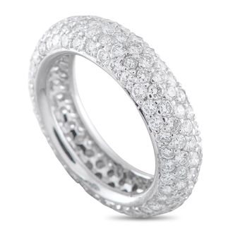 Luxury Bazaar 18K White Gold 3.50 ct Diamond Pave Eternity Ring MF16-012026