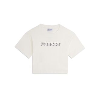 Freddy T-shirt Cropped in Jersey di Cotone con Logo FREDDY
