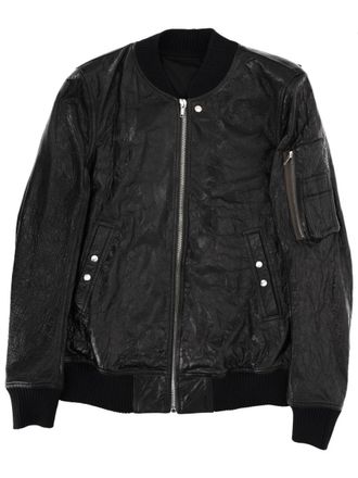 Rick Owens Classic Flight Lamb Leather Bomber Jacket