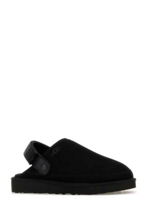 UGG Mens Black Suede Goldencoast Slippers Upper Material Leather Flat Shoes