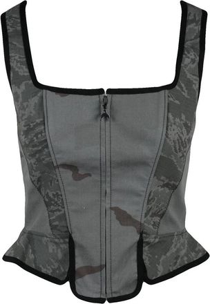 Marine Serre Grey Polyester Cotton Viscose Womens Top