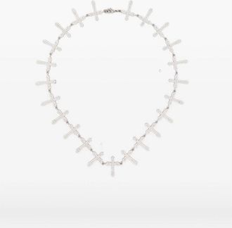 Darkai Cross Tennis Crystal-embellished Necklace