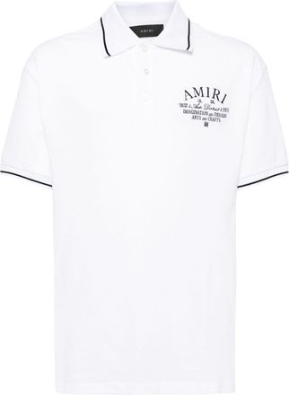 Amiri logo-embroidered cotton polo shirt - men - Cotton - M - White