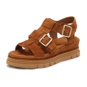 Luca Grossi Wedges, female, Brown, 4 1/2 UK, L050S Camoscio Brandy