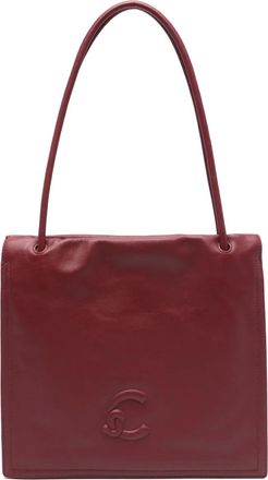 Coccinelle logo-embossed leather tote bag - Red