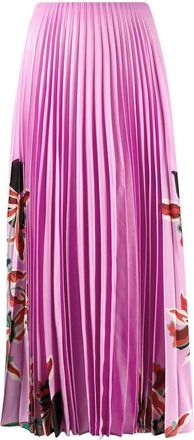 Valentino Garavani Floral Print Pleated Skirt