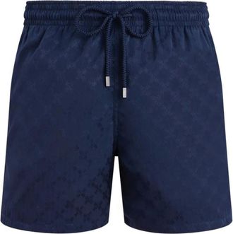 Vilebrequin Zwemshorts Turtle Monogram - Heren - Badkleding - Blauw - Maat: L Polyamide