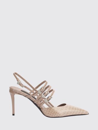 Philipp Plein Slingback Pumps in Crocodile Print Leather
