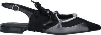 Pinko Black Gianira Leather Fabric Ballerinas