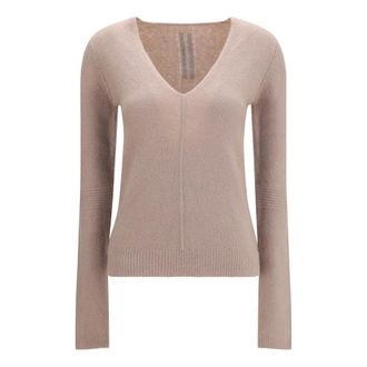 Rick Owens V-hals Trui - Dames - Truien - Roze - Maat: S Kasjmier