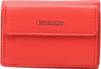 Balenciaga Tweedehands leren portemonnees - Dames - Vintage Accessoires - Oranje - ONE Size - Vintage