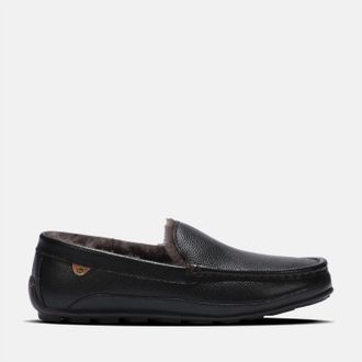 Lamofootwear Mens Grayson Leather Moccasin In Chocolate