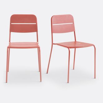 La Redoute Interieurs Set van 2 metalen tuinstoelen, Dune