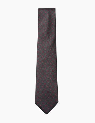 Canali Mens Printed Tie In Grey /maroon