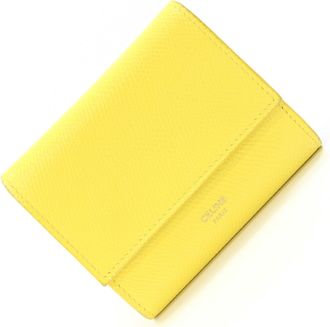 Celine Yellow Leather Wallet (Tri-Fold) (Pre-Owned)