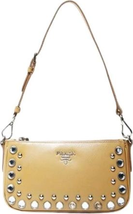 Prada Pre-owned Shoulder Bags, female, Brown, Size: ONE SIZE Pre-owned Vintage Pouch Shoulder Bag