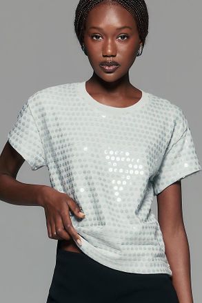 Pilcro Billie 100% Cotton Sequined Tee
