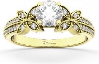 Allurez Butterfly Milgrain Diamond Engagement Ring 14K Yellow Gold (0.25ct)