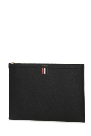 Thom Browne Mac021l00198 001 Self: Calf Full Grain Leather Portafogli Wallet