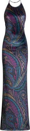 Etro Dark Blue Paisley-print Maxi Dress
