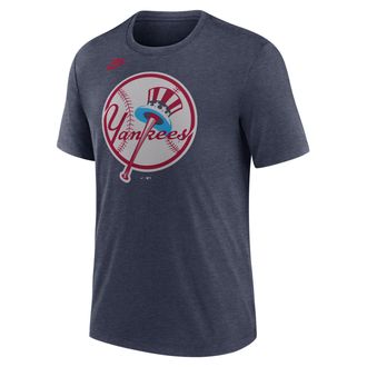 Nike New York Yankees Cooperstown Logo Nike Mens MLB T-Shirt in Blue | NJFDEX52N27-70U