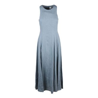 Eleventy Maxi Dresses, female, Blue, Size: S Long Flared Dress