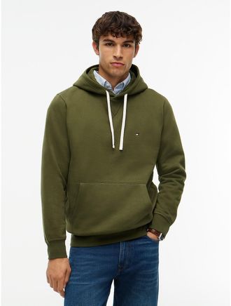 Tommy Hilfiger Mens Classic Brushed-Fleece Hoodie - Huntsman Green - XXL