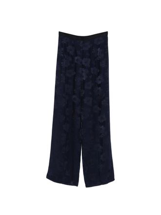 Forte_Forte Starke, starke Hose mit hoher Taille, flie&szlig;ender Blumenstrau&szlig; aus Jacquard
