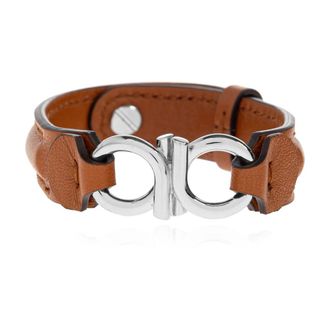 Ferragamo Bracelets, male, Brown, Size: ONE SIZE Double Gancini bracelet