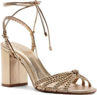 Schutz Adele Ankle Strap Sandal in Platinum at Nordstrom, Size 6.5