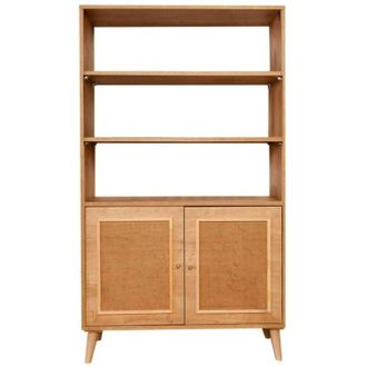 Dmora Dmora - Libreria Lyndra, Scaffale da ufficio, Mobile portalibri, Biblioteca, 90x40h110 cm, Quercia, con imballo rinforzato, con imballo rinforzato