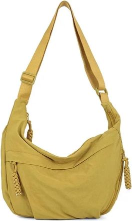 Generic Trendy Womens Soft Cloth Shoulder Bag Solid Color Student Casual Style Big Handbags Crossbody Bags For Women Hobos(Y)
