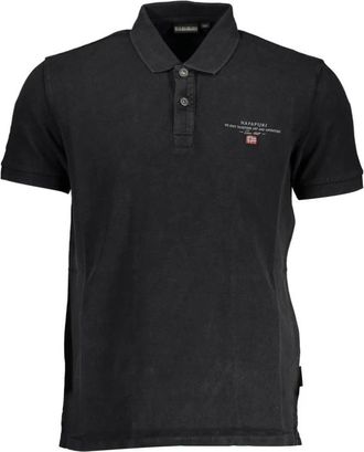 Napapijri Zwarte Katoenen Heren Polo Shirt - Heren - Polos - Zwart - L - Katoen - Tops