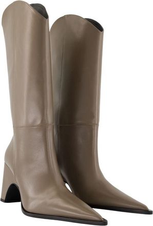 Coperni Womens Sculptural Heel Calfskin Boot Brown