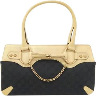 Gucci Pre-owned Handbags, female, Black, Size: ONE SIZE Pre-owned Vintage GG Canvas Handbag