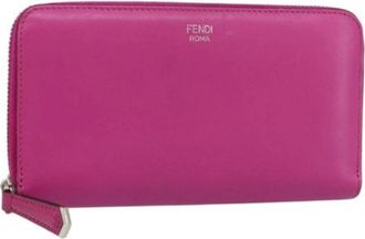 Fendi Pre-owned Leren Portemonnee - Dames - Vintage Accessoires - Roze - ONE Size - Leer - Vintage