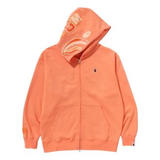 A Bathing Ape One Point Ape Head Shark Relaxed Fit Full Zip Hoodie Orange 1K80-115-305-ORANGE
