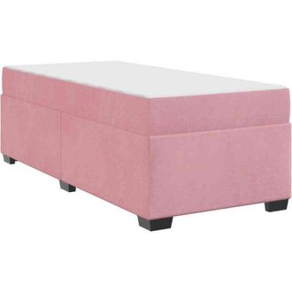 vidaXL Vidaxl - Estructura De Cama Con Colch&oacute;n Rosa 90 X 190 Cm Terciopelo