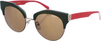 Marni Ovale blauwgroene zonnebril - Dames - Zonnebrillen - Rood - ONE Size - Accessoires