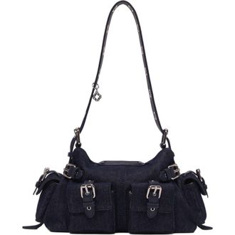 Maje Miss M pockets denim bag in Navy at Nordstrom, Size Medium